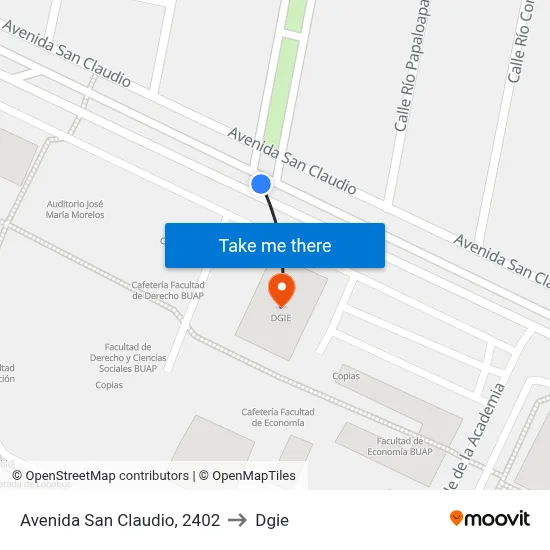 Avenida San Claudio, 2402 to Dgie map