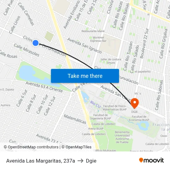 Avenida Las Margaritas, 237a to Dgie map
