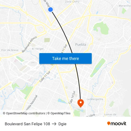 Boulevard San Felipe 108 to Dgie map