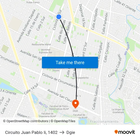 Circuito Juan Pablo Ii, 1402 to Dgie map