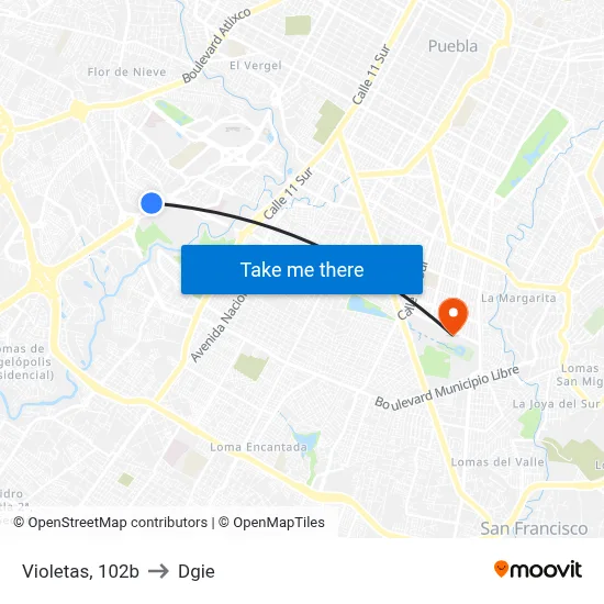 Violetas, 102b to Dgie map