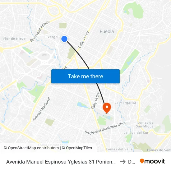 Avenida Manuel Espinosa Yglesias 31 Poniente, 2118 to Dgie map