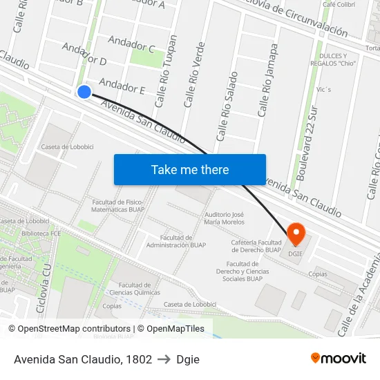 Avenida San Claudio, 1802 to Dgie map