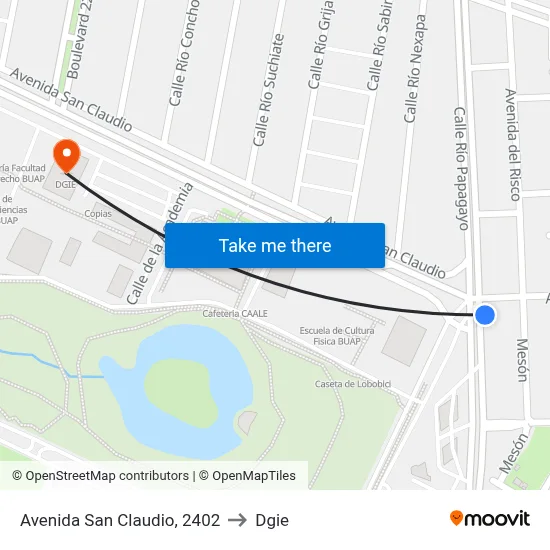 Avenida San Claudio, 2402 to Dgie map