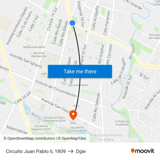 Circuito Juan Pablo Ii, 1809 to Dgie map