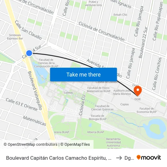 Boulevard Capitán Carlos Camacho Espíritu, 1299 to Dgie map