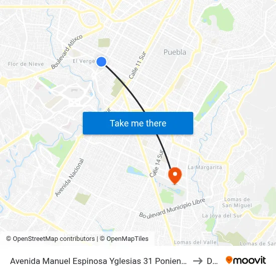 Avenida Manuel Espinosa Yglesias 31 Poniente, 2500 to Dgie map