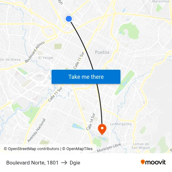 Boulevard Norte, 1801 to Dgie map