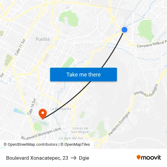 Boulevard Xonacatepec, 23 to Dgie map