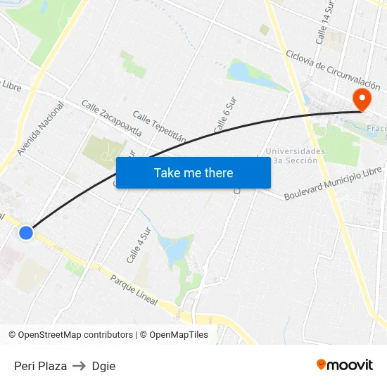 Peri Plaza to Dgie map