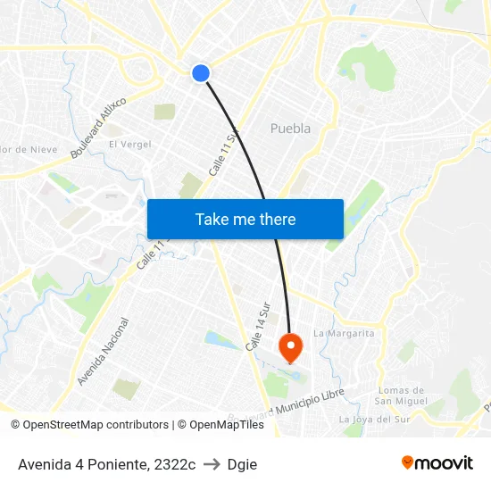Avenida 4 Poniente, 2322c to Dgie map