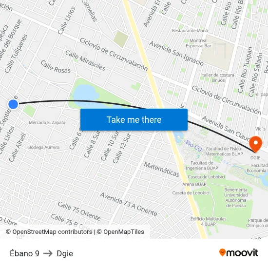 Ébano 9 to Dgie map