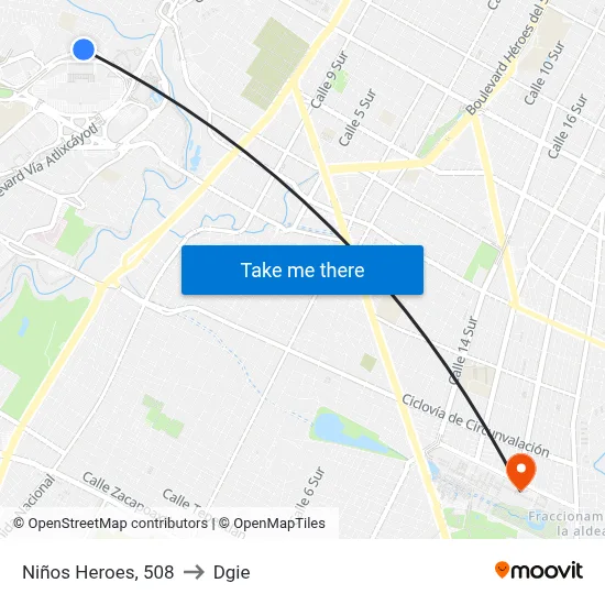 Niños Heroes, 508 to Dgie map