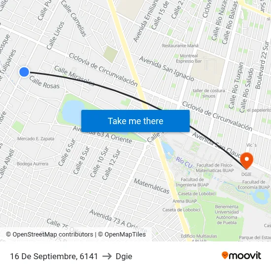 16 De Septiembre, 6141 to Dgie map