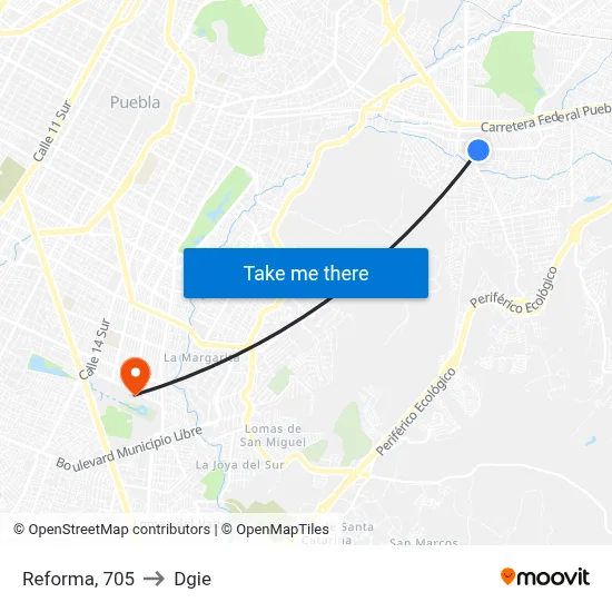 Reforma, 705 to Dgie map