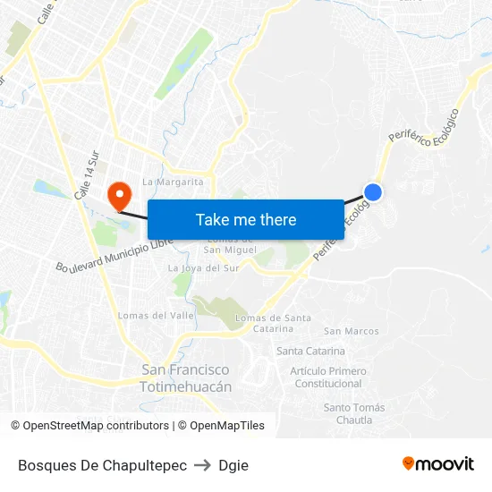 Bosques De Chapultepec to Dgie map