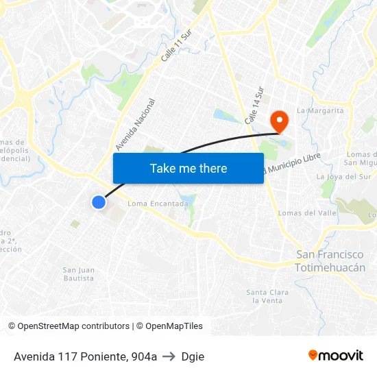 Avenida 117 Poniente, 904a to Dgie map