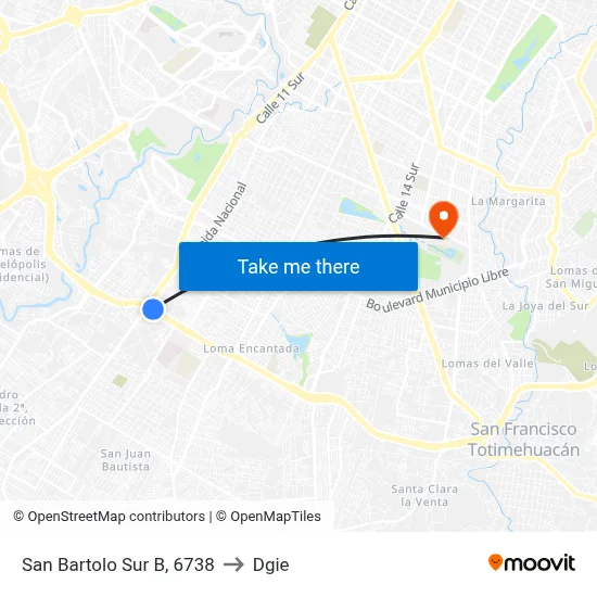 San Bartolo Sur B, 6738 to Dgie map
