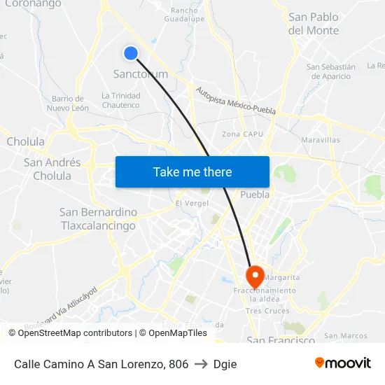 Calle Camino A San Lorenzo, 806 to Dgie map
