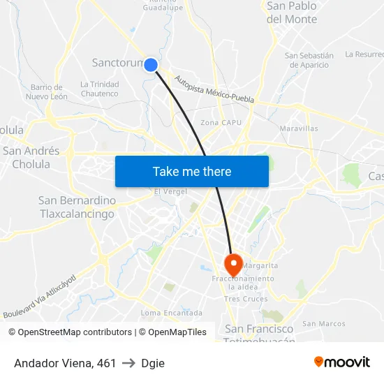 Andador Viena, 461 to Dgie map