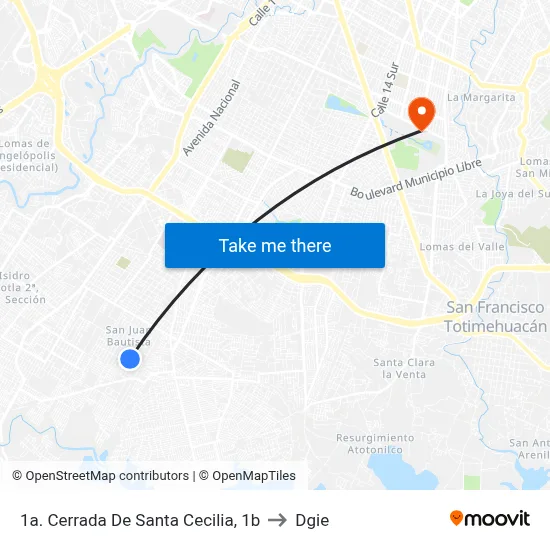 1a. Cerrada De Santa Cecilia, 1b to Dgie map
