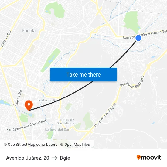 Avenida Juárez, 20 to Dgie map