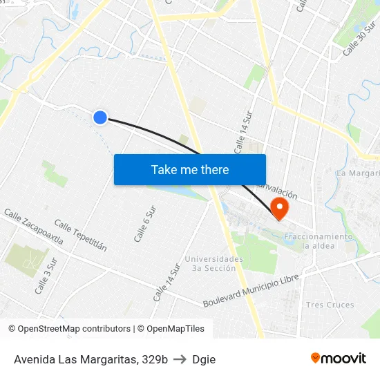 Avenida Las Margaritas, 329b to Dgie map