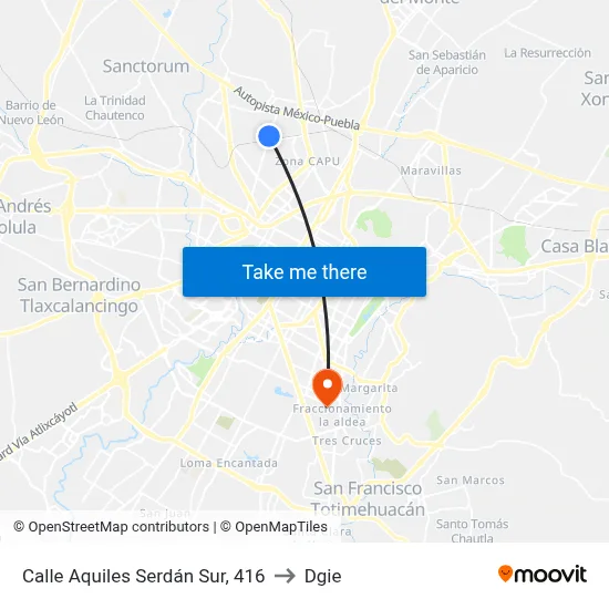 Calle Aquiles Serdán Sur, 416 to Dgie map