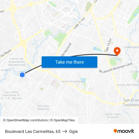 Boulevard Las Carmelitas, 65 to Dgie map