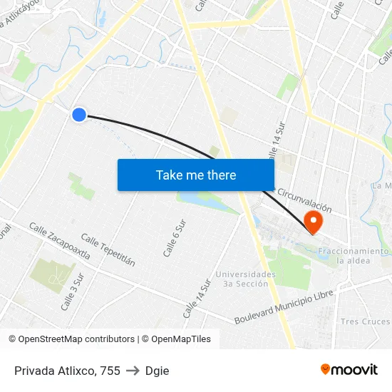 Privada Atlixco, 755 to Dgie map
