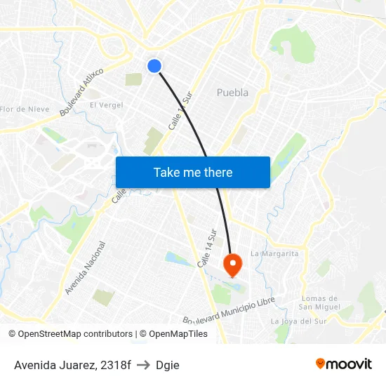 Avenida Juarez, 2318f to Dgie map