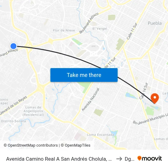 Avenida Camino Real A San Andrés Cholula, 12 to Dgie map