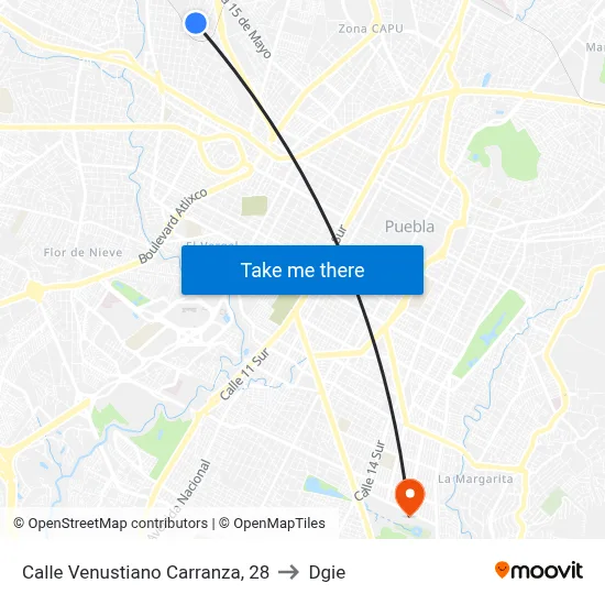 Calle Venustiano Carranza, 28 to Dgie map
