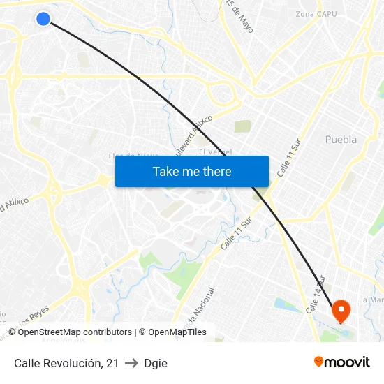 Calle Revolución, 21 to Dgie map