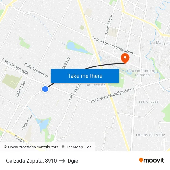 Calzada Zapata, 8910 to Dgie map