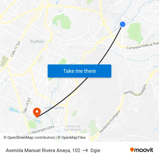 Avenida Manuel Rivera Anaya, 102 to Dgie map