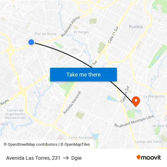 Avenida Las Torres, 231 to Dgie map