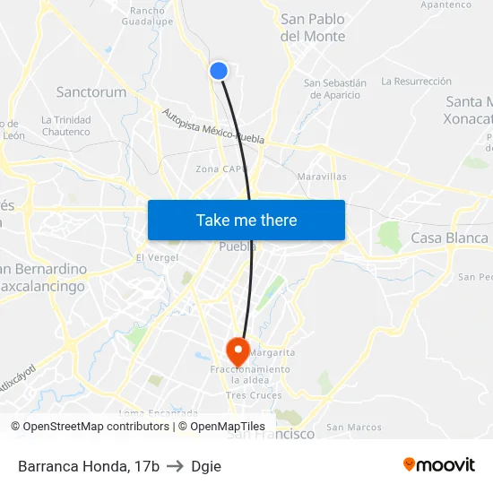 Barranca Honda, 17b to Dgie map