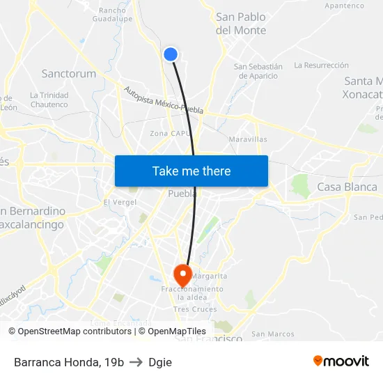 Barranca Honda, 19b to Dgie map
