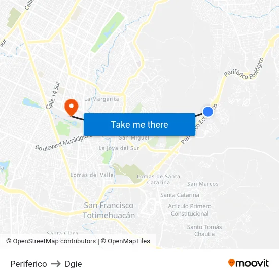 Periferico to Dgie map