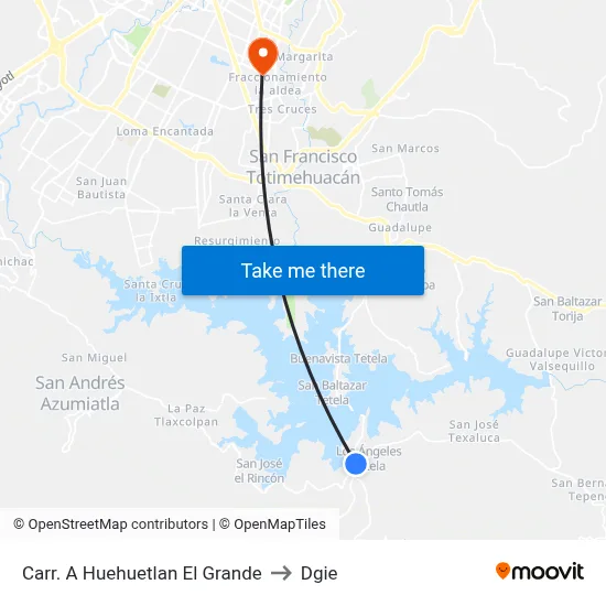 Carr. A Huehuetlan El Grande to Dgie map