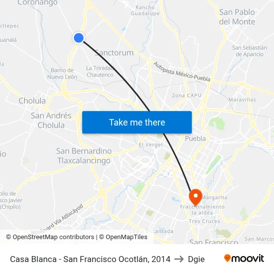Casa Blanca - San Francisco Ocotlán, 2014 to Dgie map