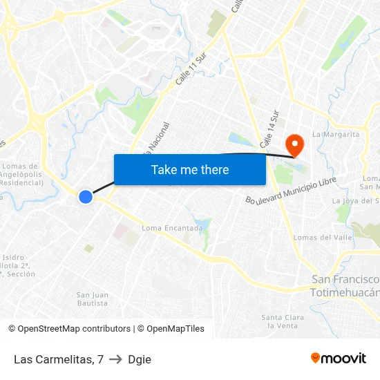 Las Carmelitas, 7 to Dgie map