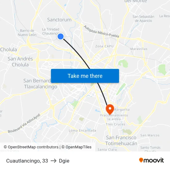 Cuautlancingo, 33 to Dgie map