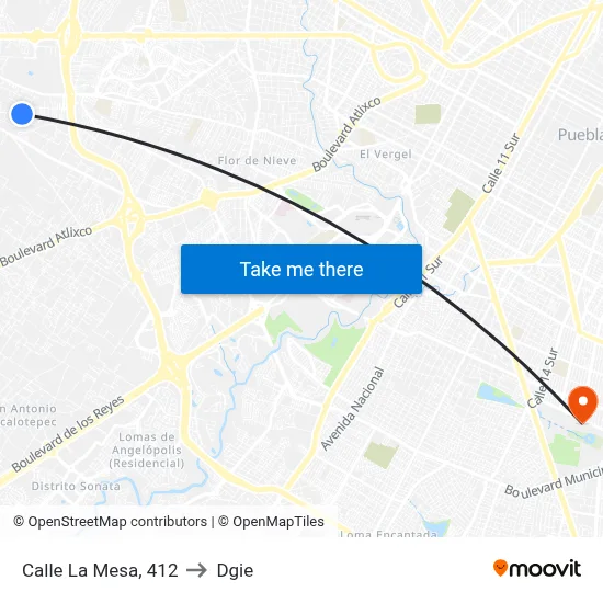 Calle La Mesa, 412 to Dgie map