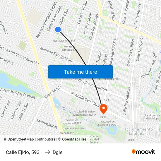 Calle Ejido, 5931 to Dgie map