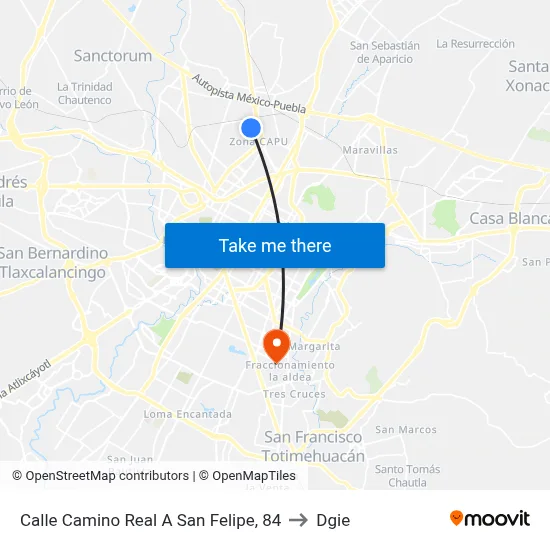 Calle Camino Real A San Felipe, 84 to Dgie map