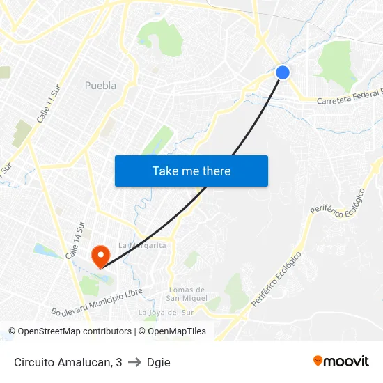Circuito Amalucan, 3 to Dgie map