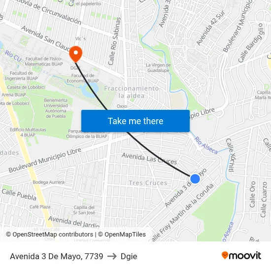 Avenida 3 De Mayo, 7739 to Dgie map