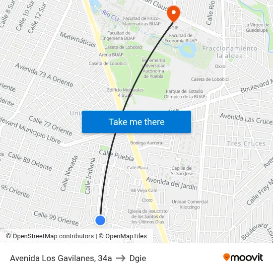 Avenida Los Gavilanes, 34a to Dgie map